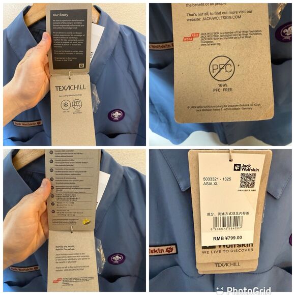 Bundle Of 2 Jack Wolfskin Asia Wanderwhim Shirts Snap Up Patch Men’s Large - Picture 10 of 16